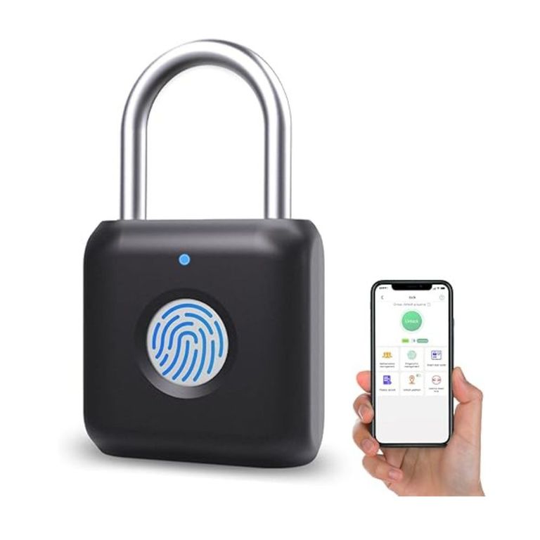 Candado con bloqueo de huellas dactilares y desbloqueo de app