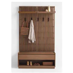 TU MESITA - Perchero Recibidor Multiusos Marlon color Dolcetto 1 cajón