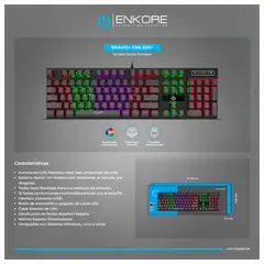ENKORE - BRAVIO+ ENK606+ TECLADO GAMER USB RAINBOW