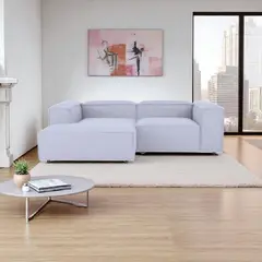 AMOBLART - SECCIONAL PEQUEÑO KENET COLOR PLATA + 2 COJINES REGALO