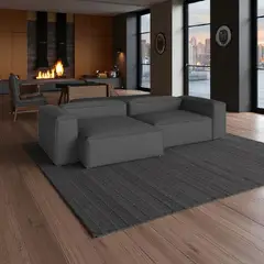 AMOBLART - SECCIONAL PEQUEÑO KENET COLOR PLOMO + 2 COJINES REGALO