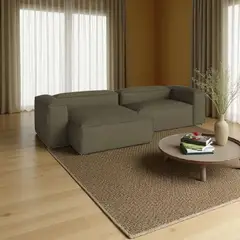 AMOBLART - SECCIONAL PEQUEÑO KENET CAMEL +2 COJINES REGALO