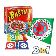 GENERICO - Juego de Mesa BASTA + Ludo 2 en 1