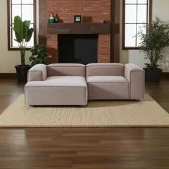 AMOBLART - SECCIONAL PEQUEÑO BEIG CAMEL +2 COJINES REGALO