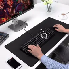 GENERICO - Pad Mouse Gamer XL 80cm x 30cm Alfombrilla para PC Borde Cosido Negro