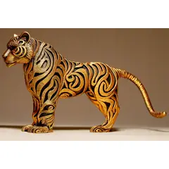 GENERICO - ADORNO EXCLUSIVO TIGRE DORADO 23cm x 12cm x 41cm