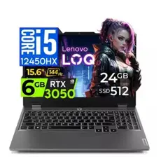 LENOVO - Laptop LOQ 15IAX9 Intel Core i5-12450HX 24GB RAM 512GB SSD RTX 3050-6GB 156 FHD 83GS00EQLM