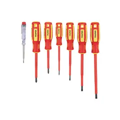 TRUPER - Juego 6 desarmadores dieléctricos y 1 probador de corriente,