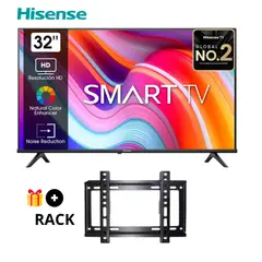 HISENSE - TV 32 32A4K HD SMART VIDAA + Rack Fijo de Regalo
