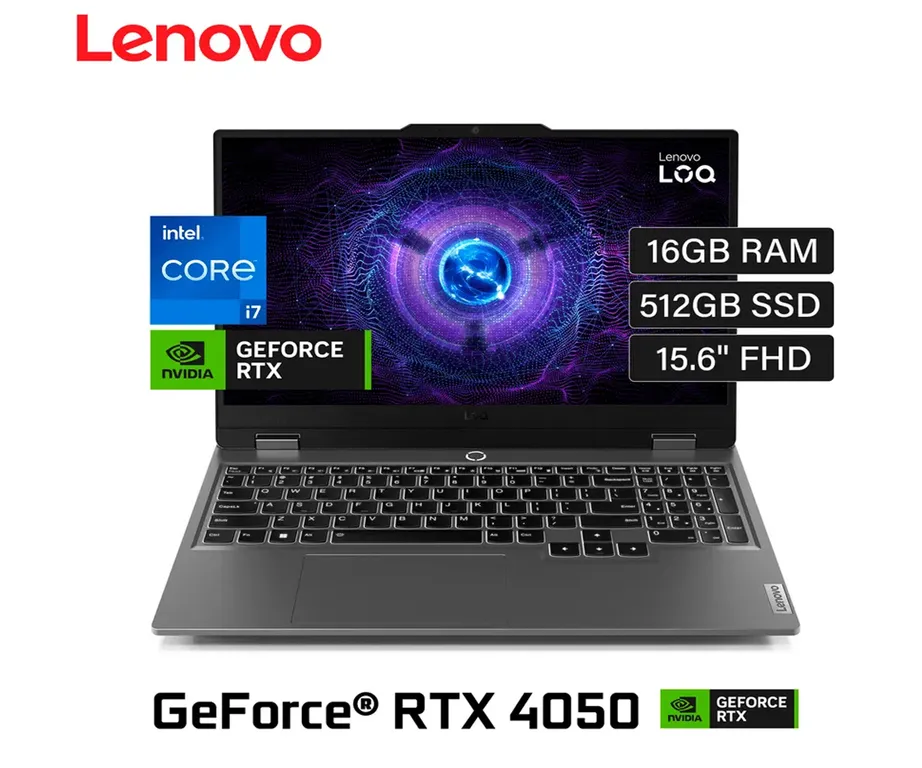Notebook LOQ 15IRX9 156 FHD IPS Core i7-13650HX 2649GHz 16GB DDR5 RAM 512GB M2