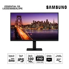 SAMSUNG - Monitor plano Essential Monitor S3 22 FHD IPS100HzHDMIVGA