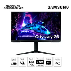 SAMSUNG - Monitor Gaming Odyssey G3 27 FHD VA HDMI Display Port HAS