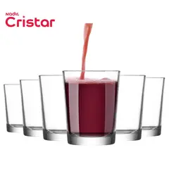 CRISTAR - Set de 6 Vasos Herradura Liso 200ml Vidrio Elegante