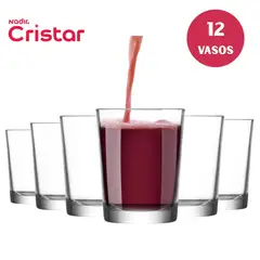 CRISTAR - Set de 12 Vasos Herradura Liso 200ml Vidrio Elegante