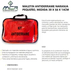 GENERICO - MALETIN KIT ANTIDERRAME NARANJA PEQUEÑO MEDIDA 30X50 CM