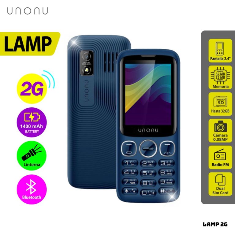 CELULAR BASICO LAMP 2G DUAL SIM - AZUL