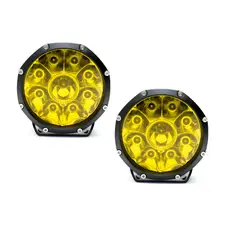 JET - Par Faro Redondo 9 LED Ámbar 45W Aluminio Negro 12V