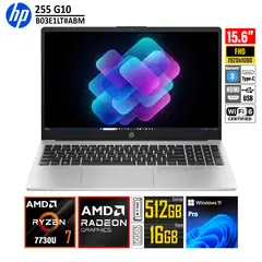 HP - Laptop 255 G10 AMD Ryzen 7-7730U 16GB 512GB 15.6" FHD - B03E1LT