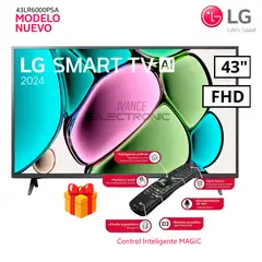 LG - Televisor 43 Led FULL HD Smart TV Thinq AI 43LR6000PSA + Control Inteligente MAGIC