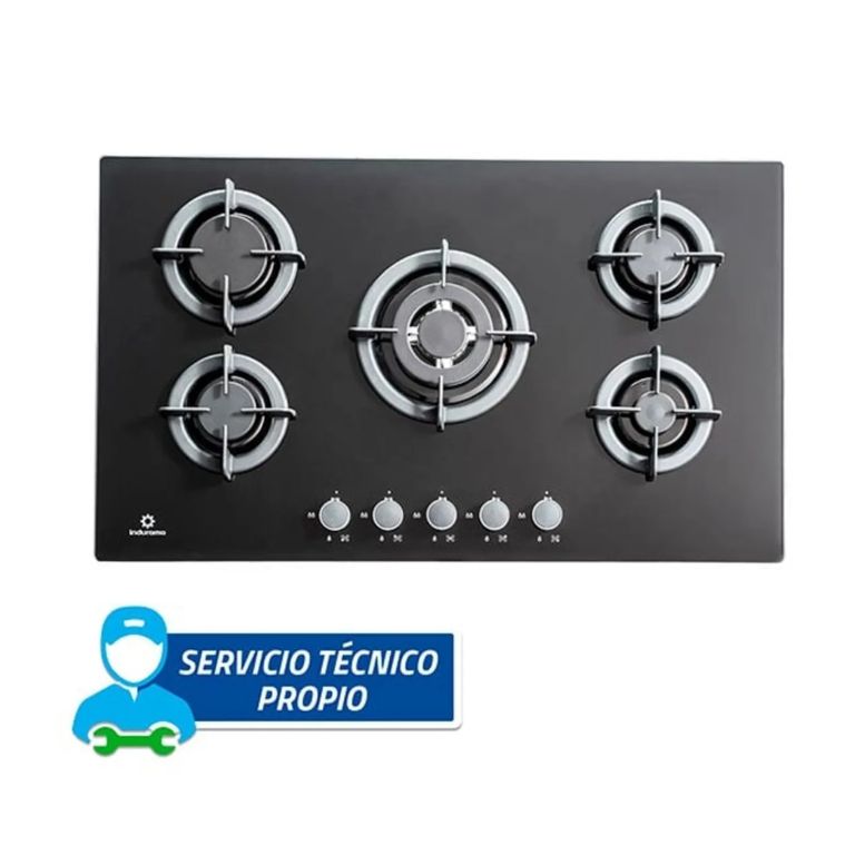 ENCIMERA EMPOTRABLE A GAS GLP 5 HORNILLAS EGI-905VDNEG