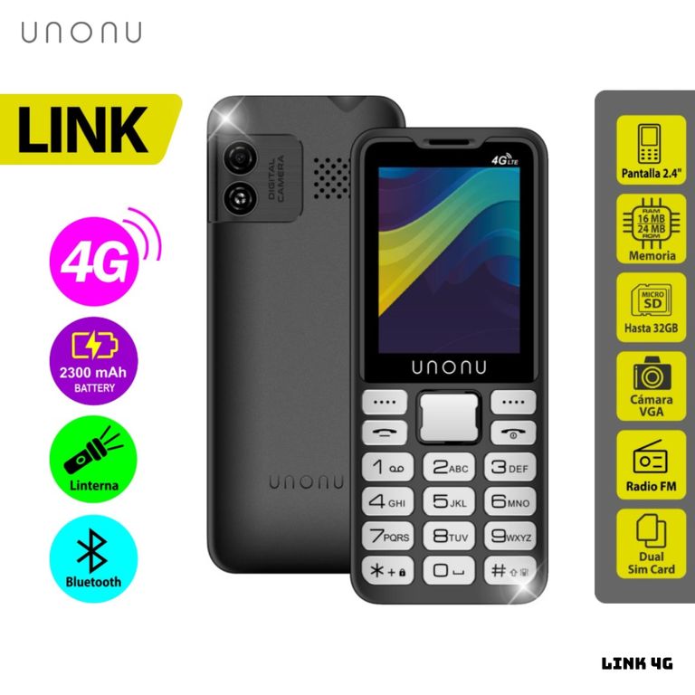 CELULAR BASICO LINK 4G DUAL SIM - NEGRO