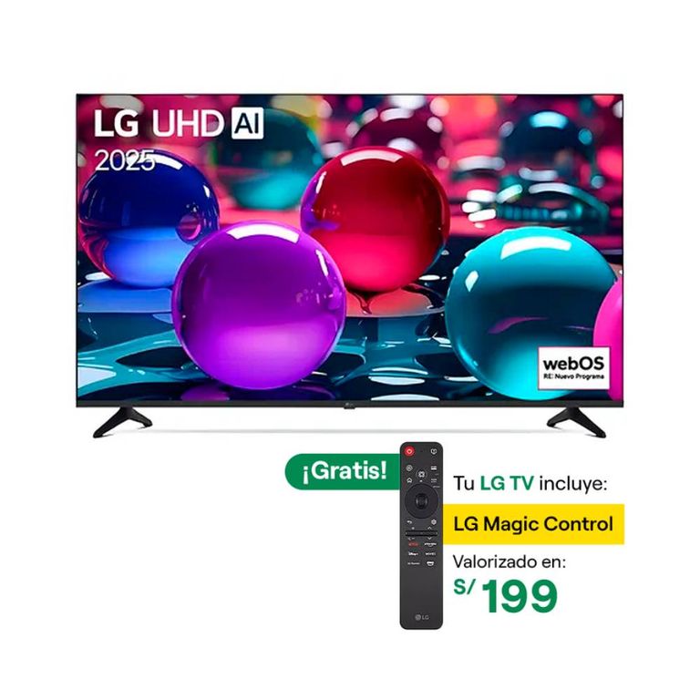 Televisor 55'' Uhd Ai 55UA7300PSB 4K Smart Tv 2025 + Magic Control Ia Mr25Ga