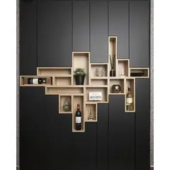 GENERICO - VITRINA ESTELAR - LA CASA DEL MUEBLERO - NEGRO CON ROVERE