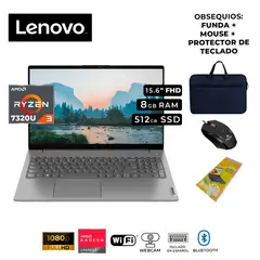 LENOVO - AMD RYZEN 3 7320U RAM 8GB SSD 512GB 15.6" FHD FREEDOS - V15 G4 AMN