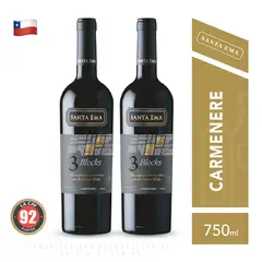 SANTA EMA - Vino Blocks 3 Grand Reserva Carmenere Pack x2