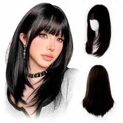 GENERICO - Peluca Artificial Larga Recta Color Negro LAH84-18