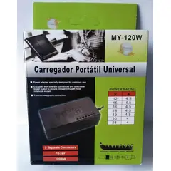 GENERICO - Cargador Laptop Universal 120 Watts 12-24 Voltios Regulable