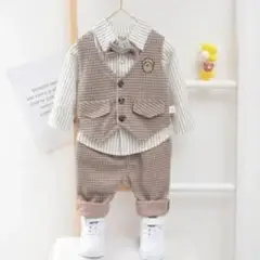GENERICO - TRAJE TERNO ROPA  DE NIÑO - PANTALON + CHALECO + CAMISA + CORBATA MICHI