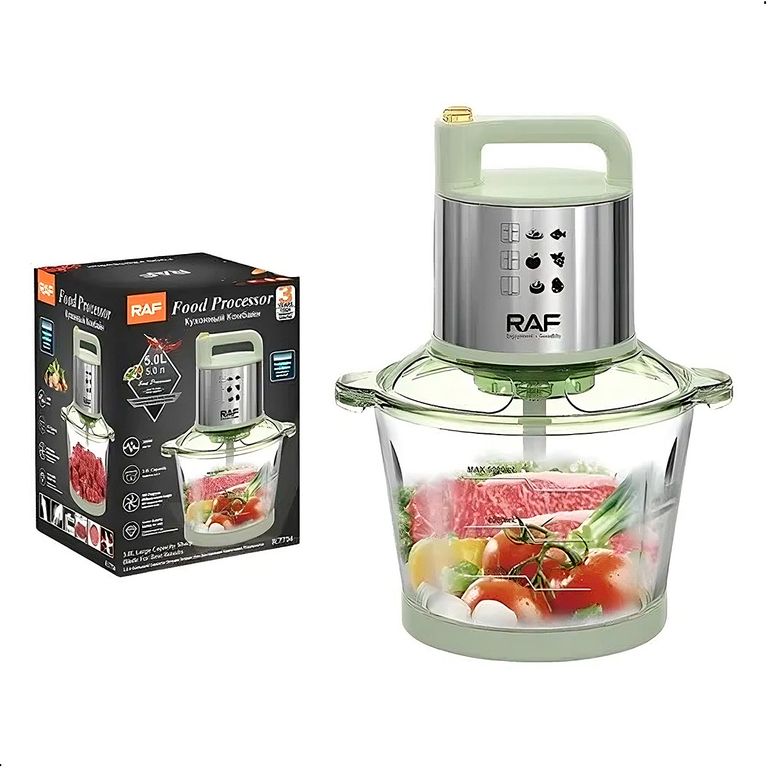 Picador De Alimentos Con Bowl De Vidrio Raf R7732 300w 3l