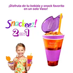 KIDS - Vaso 2 en 1 Snackeez para Bebidas y Alimentos - Morado