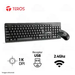 TEROS - KIT INALAMBRICO TECLADO + MOUSE TE-4061N NEGRO