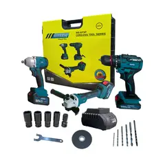 GENERICO - Kit 3 en 1 Herramientas Inalámbricas 20V Mastermaq – Taladro, Amoladora y Llave de Impacto