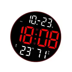 OTTOWARE - Reloj Digital LED de Pared Redondo