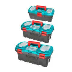 TOTAL TOOLS - Maletas Cajas De Herramienta Pack3 Plástico Duro 20 17 14