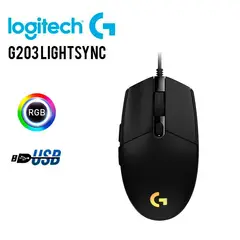 LOGITECH - Mouse Gamer G203 LIGHTSYNC Optical 8000 DPI RGB Black
