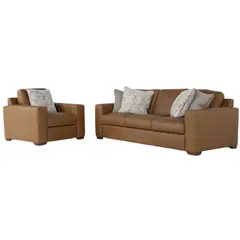 GENERICO - Juego de sala Genoa 3-1 en cuero prana Sofá moderno para hogar Perú