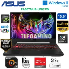 ASUS - Laptop TUF A15 FA507NUR-LP037W Ryzen7 7435HS 16Gb Ram/ 512Gb SSD/ RTX 4050 6Gb/ 15.6” FHD