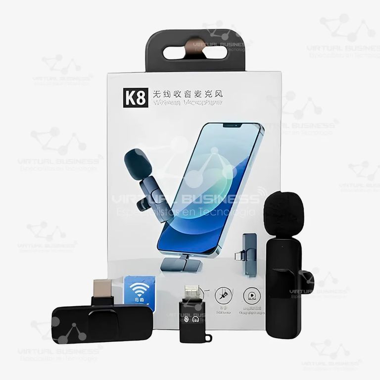 MICROFONO INALAMBRICO K8 COMPATIBLE PARA IPHONE ANDROID TIPO C