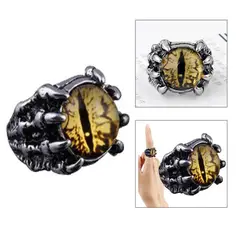 GENERICO - Anillo ojo de gato gótico con garras unisex Exclusivo