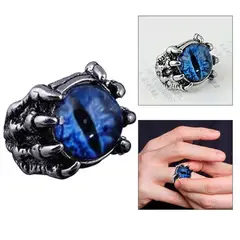 GENERICO - Anillo ojo de dragon gótico con garras unisex exclusivo