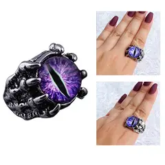 GENERICO - Anillo ojo de dragon, aguila, gato gótico unisex exclusivo