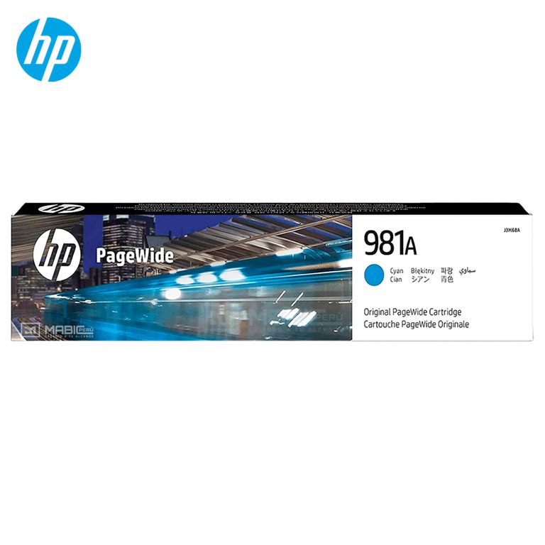 Cartucho de Tinta 981A Cian J3M68A PageWide 556dn 586dn Original