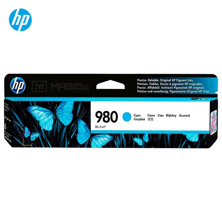 Cartucho de Tinta 980 Cian D8J07A OfficeJet X555 X585 Original