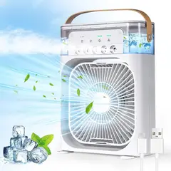 PREMIUM - Ventilador y Aire Acondicionado Portátil Humidificador 4 en 1 Blanco