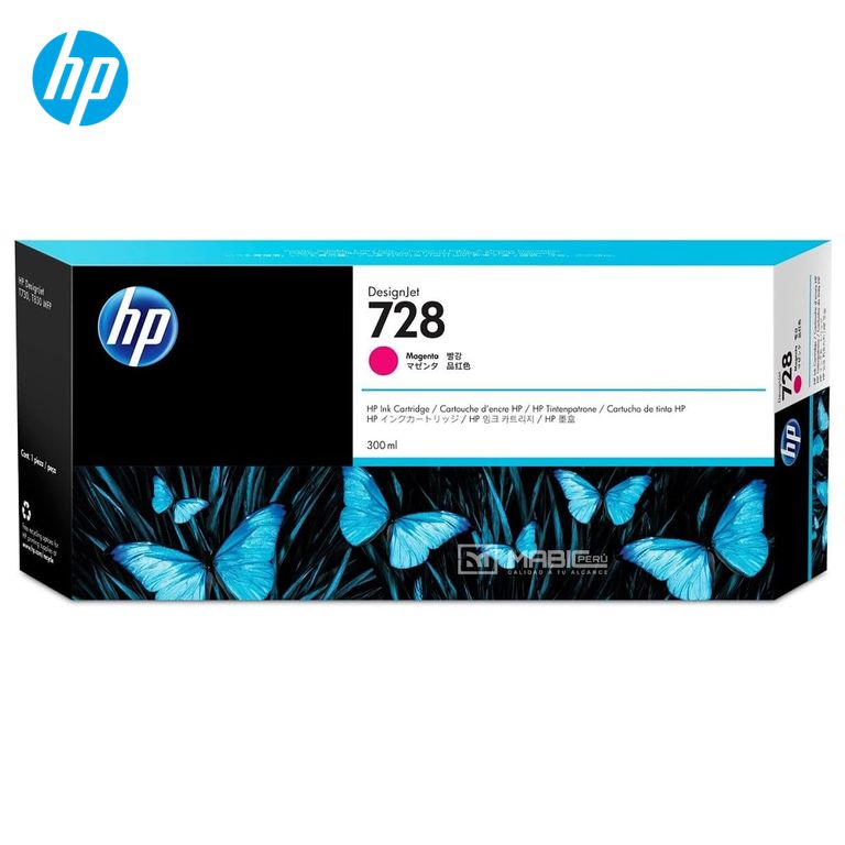 Cartucho de Tinta 728 Magenta F9K16A DesignJet T730 T830 Original - 300ml