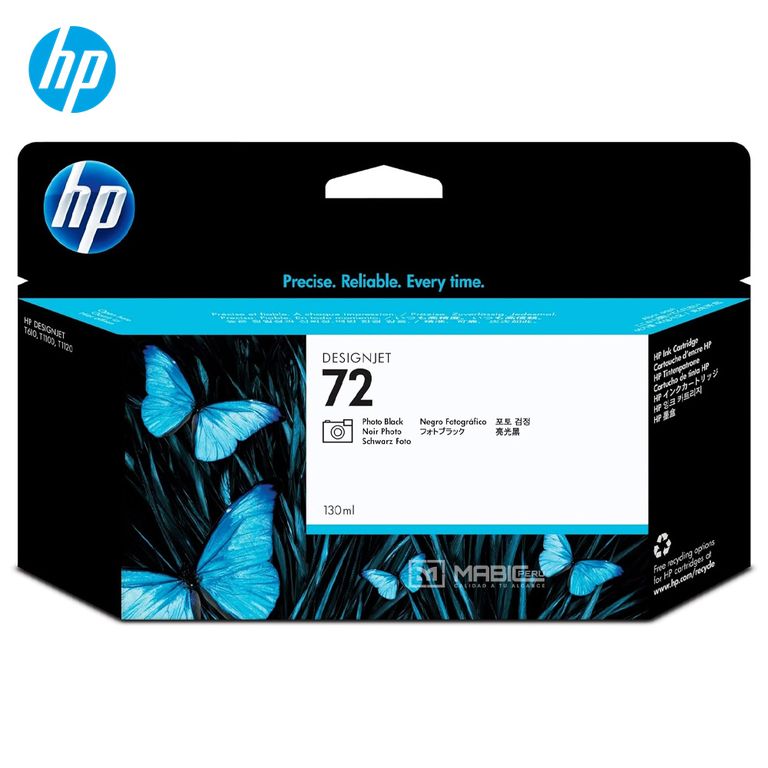 Cartucho de Tinta 72 Negro Foto C9370A DesignJet T610 T1100 Original - 130ml